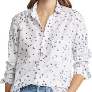 Frank & Eileen White Shirt with Butterfly Pattern